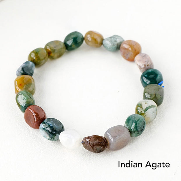 Natural Irregular Shape Crystal Stone Spiritual Awareness Bracelet Bracelet BS Indian Agate