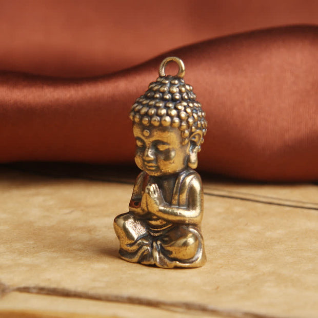 Buddha Stones Buddha Compassion Copper Keychain Pendant Decoration