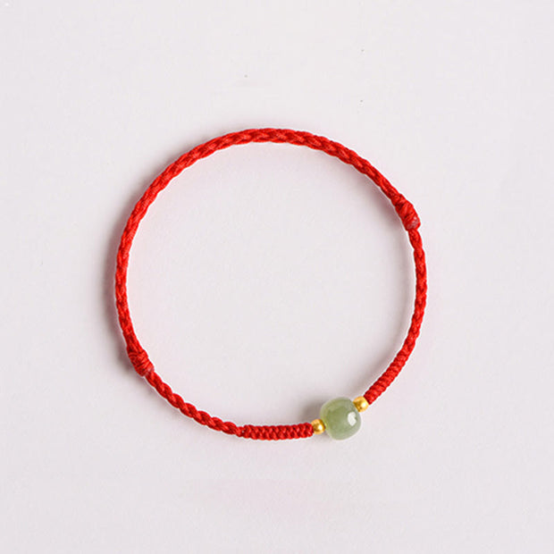 Buddha Stones Handmade Jade Lucky Bead Prosperity Braided Bracelet Bracelet BS 1