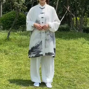 3Pcs Ink Painting Meditation Prayer Spiritual Zen Tai Chi Qigong Practice Unisex Clothing Set