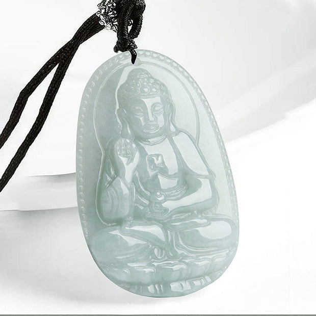 Buddha Stones Chinese Zodiac Natal Buddha Jade Wealth Prosperity Necklace Pendant Necklaces & Pendants BS Dog/Pig