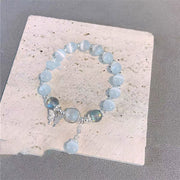 Buddha Stones Cat's Eye Moonstone Butterfly Charm Support Bracelet Bracelet BS 7