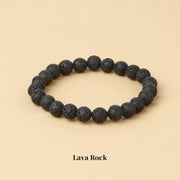 Buddha Stones Natural Stone Quartz Healing Beads Bracelet Bracelet BS 8mm Lava Rock
