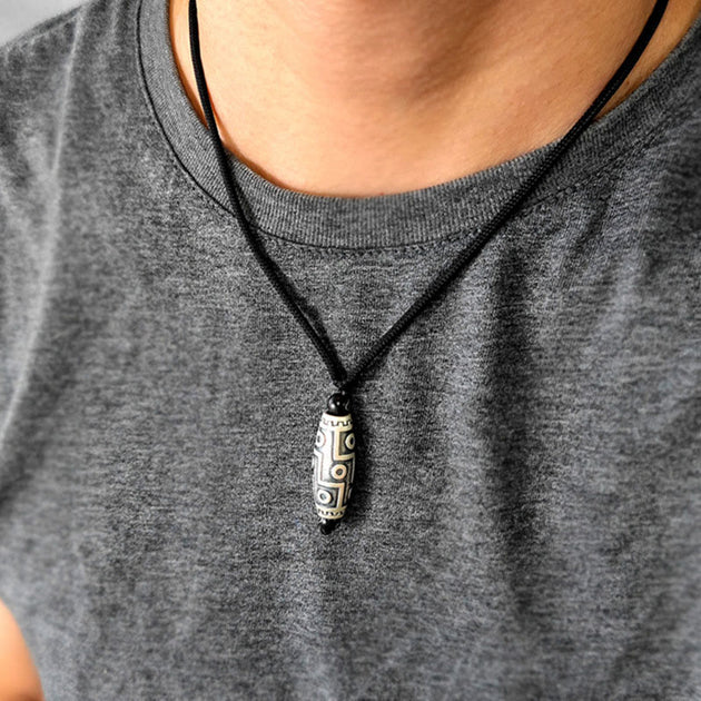 Buddha Stones Tibet Nine-Eye Dzi Bead Pattern Copper Auspicious