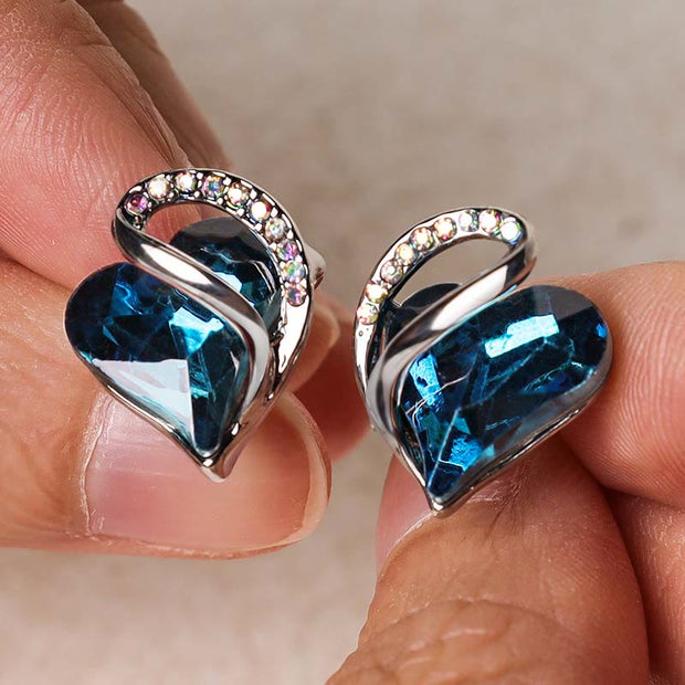 Natural Various Gemstone Birthstone Crystal Love Stud Earrings Earrings BS 29
