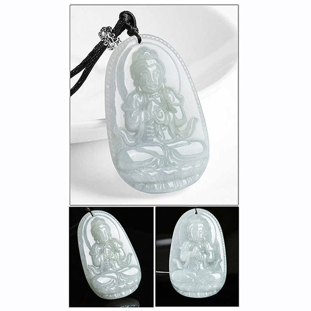 Buddha Stones Chinese Zodiac Natal Buddha Jade Wealth Prosperity Necklace Pendant Necklaces & Pendants BS 13