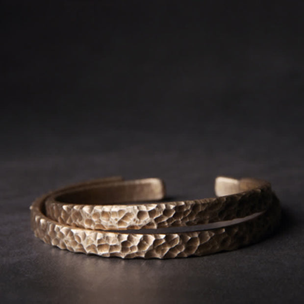 Buddha Stones Simple Design Copper Wealth Cuff Bracelet Bracelet Bangle BS 6