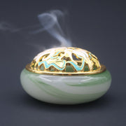 Buddha Stones Nine Tailed Fox Liuli Crystal Healing Meditation Incense Burner