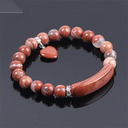 Buddha Stones Natural Quartz Love Heart Healing Beads Bracelet Bracelet BS 31