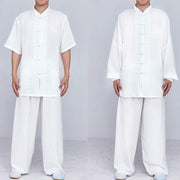 Buddha Stones Meditation Zen Prayer Spiritual Tai Chi Qigong Practice Unisex Embroidery Clothing Set Clothes BS 20
