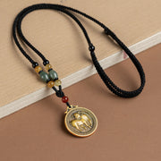Buddha Stones 12 Chinese Zodiac Blessing Wealth Fortune Necklace Pendant Necklaces & Pendants BS Goat