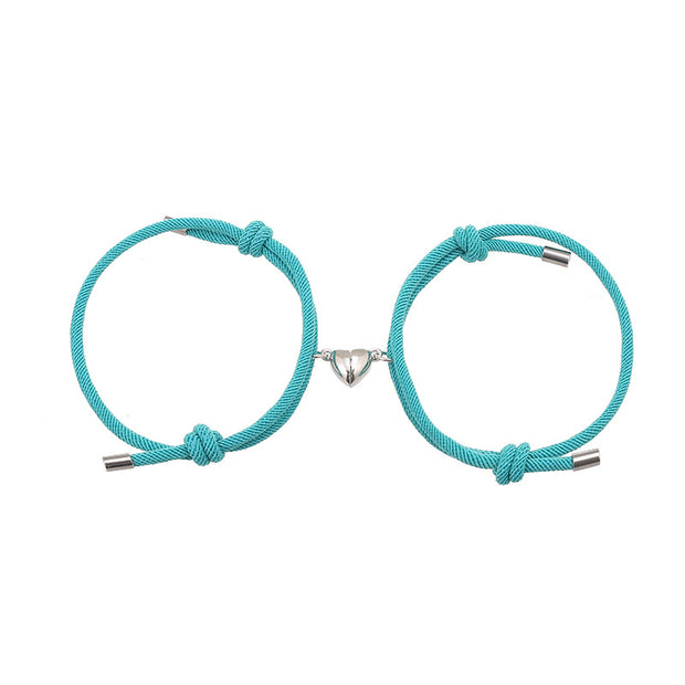 2Pcs Love Magnetic Couple String Strength Bracelet Bracelet BS MediumTurquoise