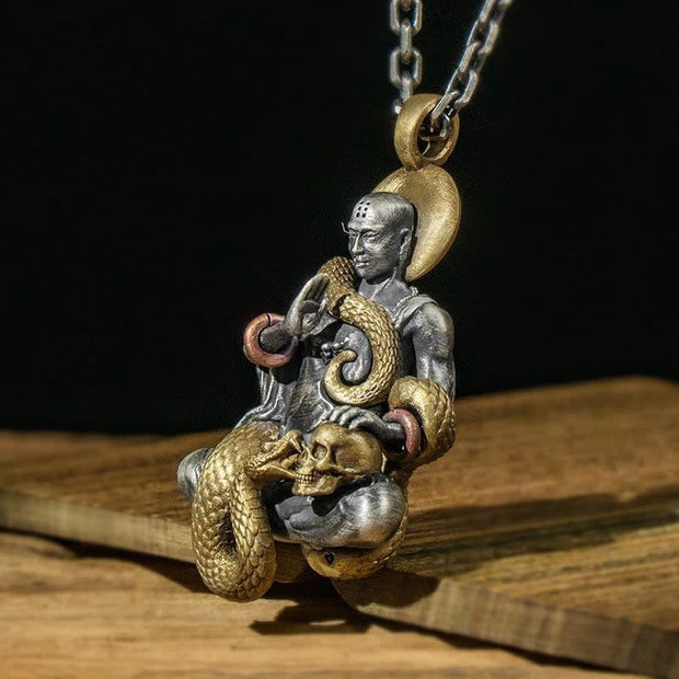 Buddha Stones Buddha Snake Skull Head Serenity Necklace Pendant Necklaces & Pendants BS 1