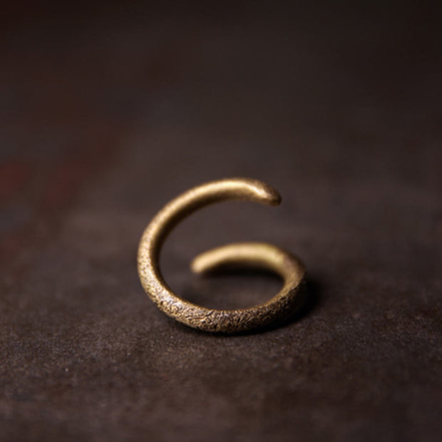 Buddha Stones Simple Design Copper Luck Adjustable Ring