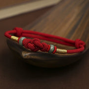 Buddha Stones Red String Jade Luck Fortune Knot Braided String Bracelet Bracelet BS 2