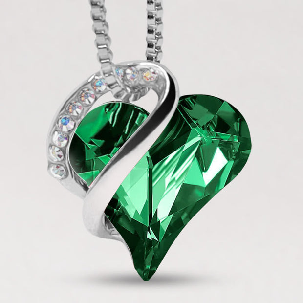 Buddha Stones Love Heart Birthstone Healing Energy Necklace Pendant Necklaces & Pendants BS 05-May-Emerald Green