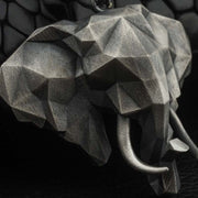 Buddha Stones Elephant Pewter Titanium Steel Strength Necklace Pendant Necklaces & Pendants BS 4