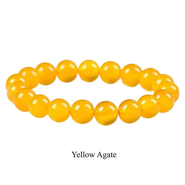 Buddha Stones Natural Stone Quartz Healing Beads Bracelet Bracelet BS 8mm Yellow Agate