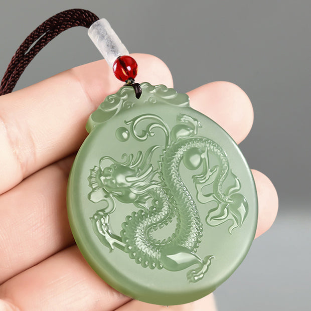 Buddha Stones Chinese Zodiac Dragon Jade Luck Necklace String Pendant Necklaces & Pendants BS 1