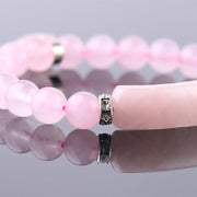 Buddha Stones Natural Quartz Love Heart Healing Beads Bracelet Bracelet BS 24