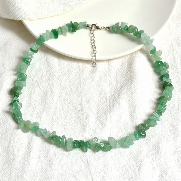 Buddha Stones Natural Crystal Stone Luck Necklace Necklaces BS Green Aventurine