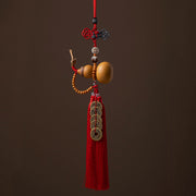 Buddha Stones Feng Shui Coins Gourd Chinese Knot Lucky Coins Five Emperor Money Wealth Tassels Decoration