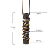 Buddha Stones Tibet Ebony Wood Copper Balance Peace Necklace Pendant Necklaces & Pendants BS 13