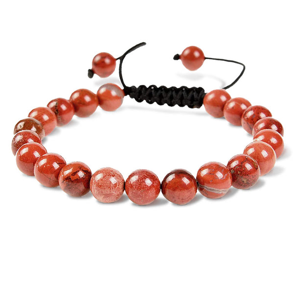 Buddha Stones Natural Healing Power Gemstone Crystal Beads Unisex Adjustable Macrame Bracelet Bracelet BS Red Jasper