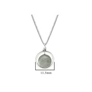 Size of Buddhastoneshop 925 Sterling Silver Moonstone Love Planet Rotatable Pattern Necklace Pendant