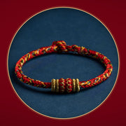 Buddha Stones Tibet Handmade Chinese Zodiac Natal Buddha Luck Strength Braided String Bracelet Bracelet BS 10