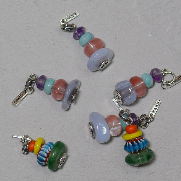 Buddha Stones Zen Cairn Labradorite Various Crystals Calm Pendant Necklace Necklaces & Pendants BS 3