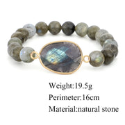 Buddha Stones Natural Labradorite Moonstone Support Healing Beaded Bracelet Bracelet BS 8