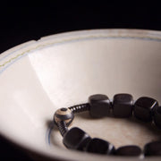 Buddha Stones Tibetan Ebony Wood Dzi Bead Strength Bracelet Bracelet BS 10