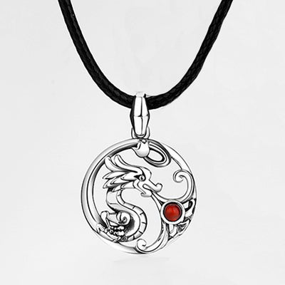 ❗❗❗A Flash Sale- Buddha Stones 925 Sterling Silver Year Of The Dragon Playing Pearl Luck Rope Necklace Pendant