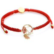 Buddha Stones Tibetan Handmade Lotus Koi Fish Lucky Red String Bracelet Bracelet BS 5