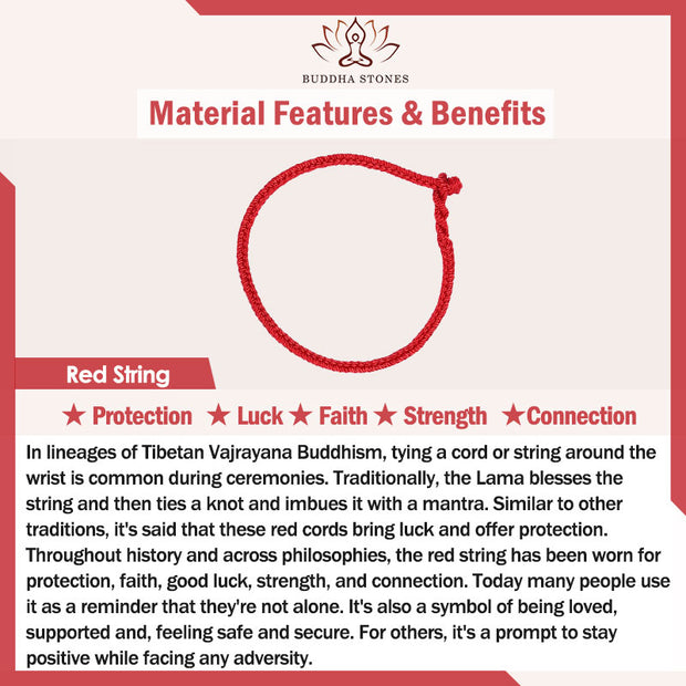 Buddha Stones FengShui Lucky Red String Bracelet Bracelet BS 4