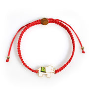 Buddha Stones Tibetan Handmade 925 Sterling Silver Lucky Elephant Red String Bracelet