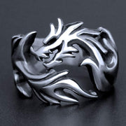 Buddha Stones Dragon Pattern Protection Strength Adjustable Ring Ring BS 14