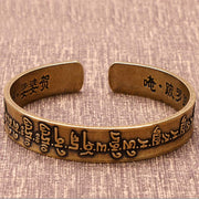 Buddhastoneshop Tibetan Sanskrit Copper Healing Bracelet Bangle