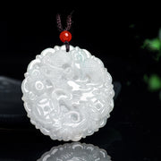 Buddha Stones White Jade Dragon Protection Necklace String Pendant Necklaces & Pendants BS 6