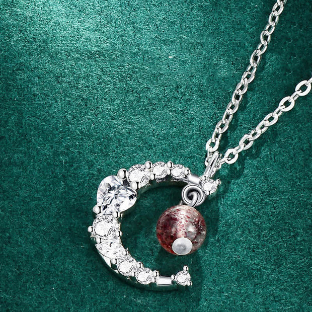Buddha Stones Strawberry Quartz Blue Crystal Love Healing Necklace Necklaces & Pendants BS 3