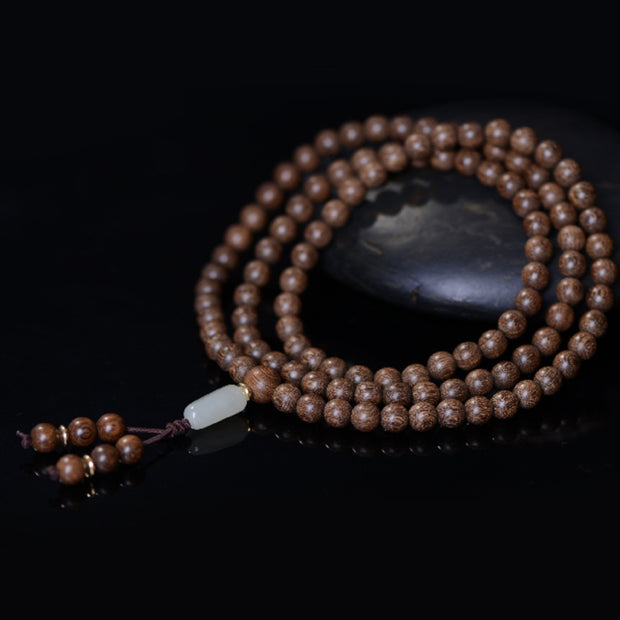 Buddha Stones 108 Mala Beads Rosewood Jade Calm Bracelet Bracelet Mala BS 1