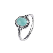 925 Sterling Silver Tibetan Turquoise Red Agate Protection Ring Ring BS 5