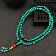 Buddha Stones Tibetan Turquoise Healing Mala Bracelet Mala Bracelet BS 10