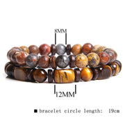 Buddha Stones 2PCS Healing Crystal Emperor Stone Tiger Eye Bead Bracelet Bracelet BS 18