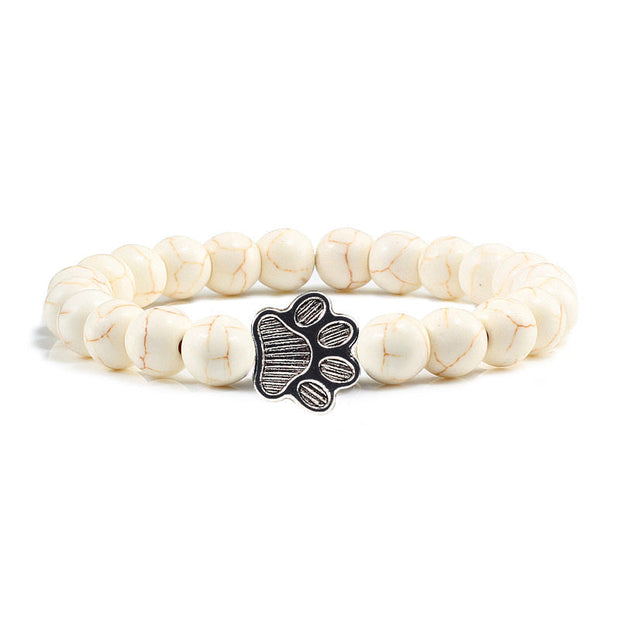 Buddha Stones “Save A Dog” Stone Bracelet - White Beads - image 17