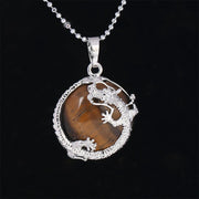 Buddha Stones Chinese Dragon Natural Quartz Crystal Healing Energy Necklace Pendant Necklaces & Pendants BS Tiger Eye