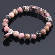 Buddha Stones Rhodonite Love Heart Healing Beads Bracelet