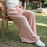 Buddha Stones Plain Wide Leg Pants Dance Women's Yoga Pants With Pockets Wide Leg Pants BS 34