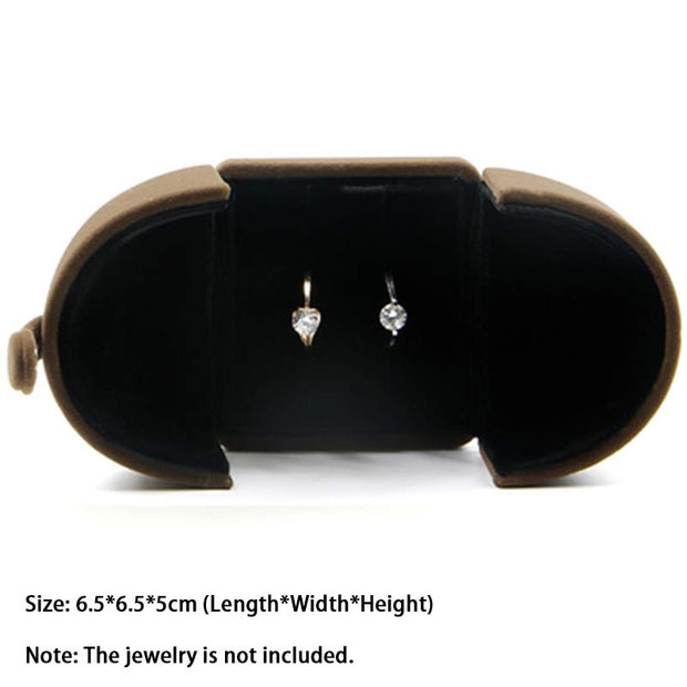 Buddha Stones Jewelry Storage Box Flannel Gift Box - Brown - Pair of Rings Box - image 13